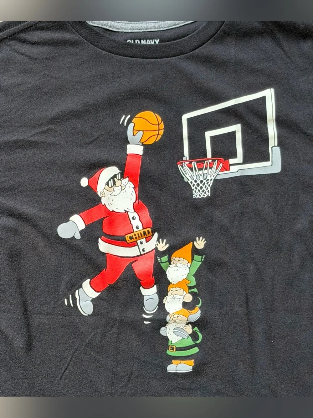 Lot of 3 fun Holiday theme graphic short sleeve shirts boys L 10-12 Santa Dino